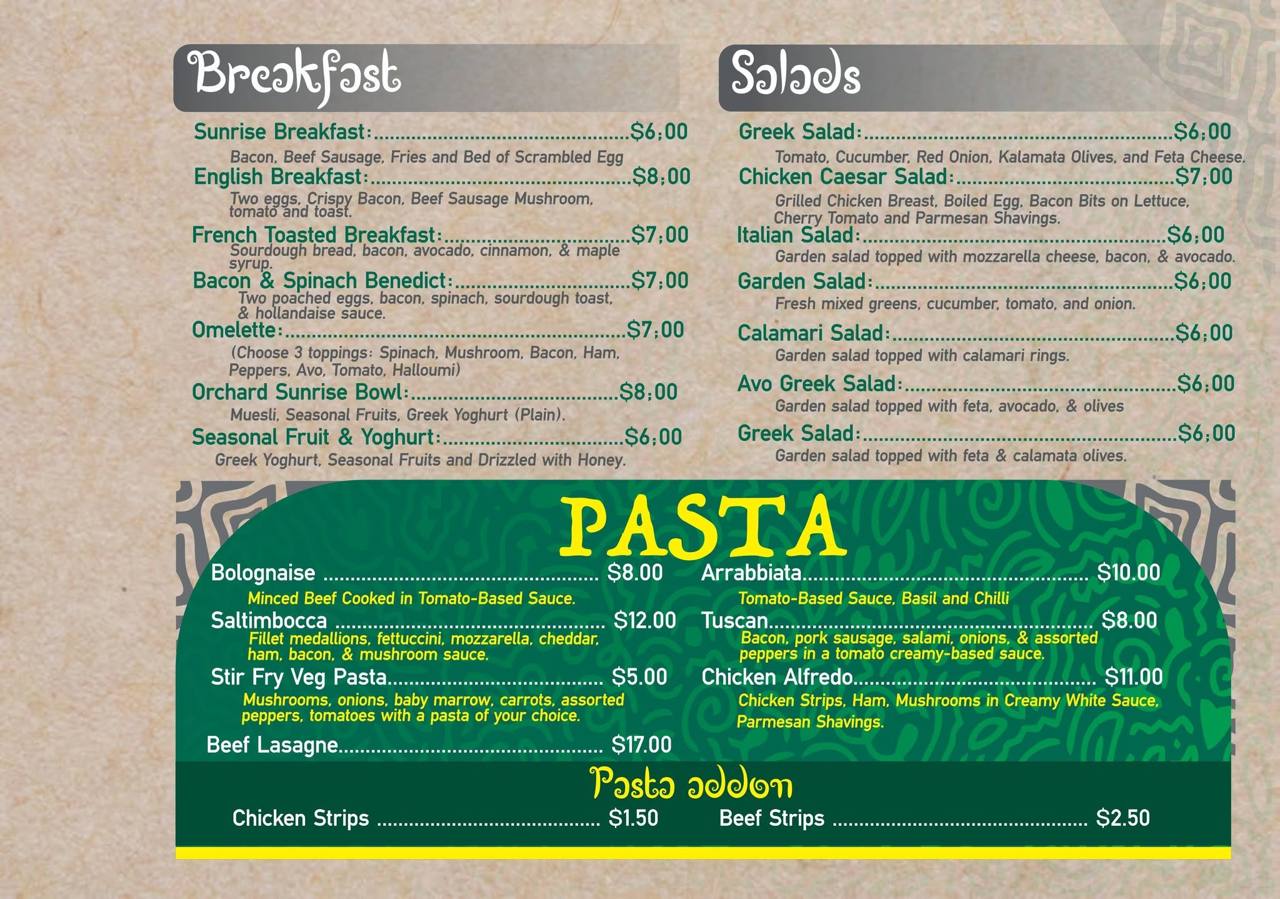 Willsgrove Food Market menu